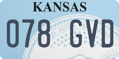 KS license plate 078GVD