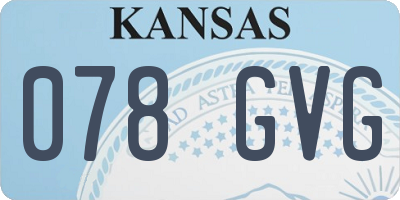 KS license plate 078GVG