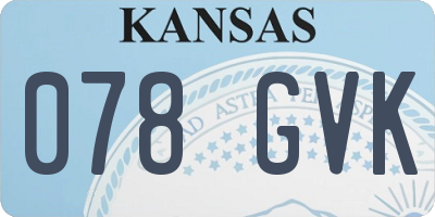 KS license plate 078GVK