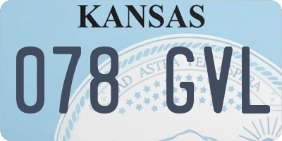 KS license plate 078GVL