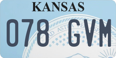 KS license plate 078GVM