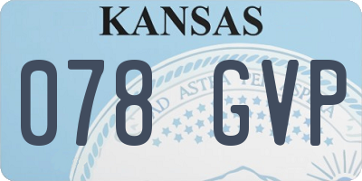 KS license plate 078GVP