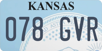 KS license plate 078GVR