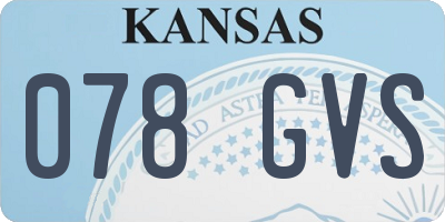 KS license plate 078GVS
