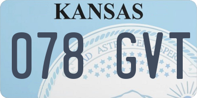 KS license plate 078GVT
