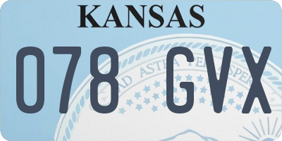 KS license plate 078GVX