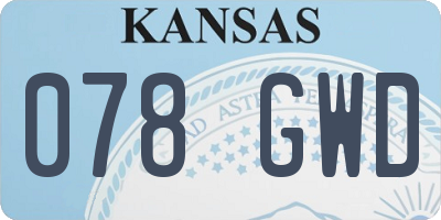 KS license plate 078GWD