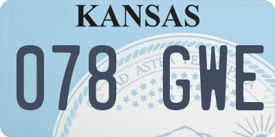 KS license plate 078GWE