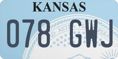 KS license plate 078GWJ