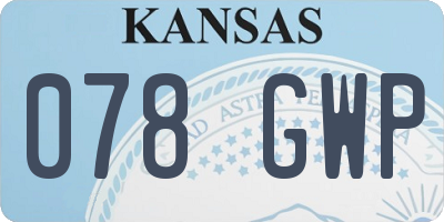KS license plate 078GWP
