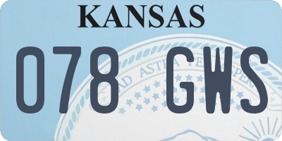 KS license plate 078GWS