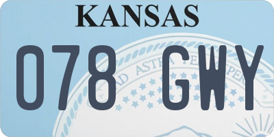 KS license plate 078GWY
