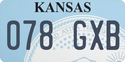 KS license plate 078GXB