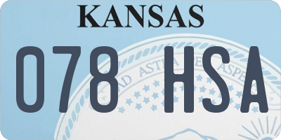 KS license plate 078HSA