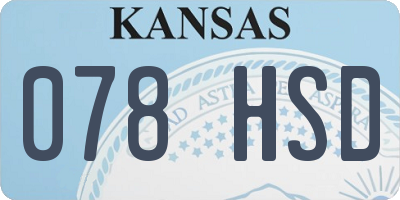 KS license plate 078HSD