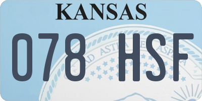 KS license plate 078HSF