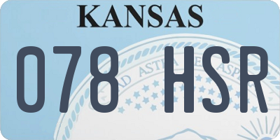 KS license plate 078HSR