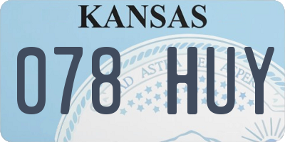 KS license plate 078HUY