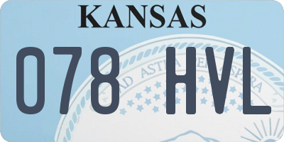 KS license plate 078HVL