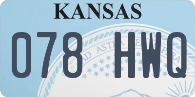 KS license plate 078HWQ