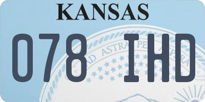 KS license plate 078IHD