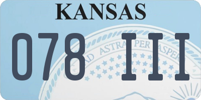 KS license plate 078III