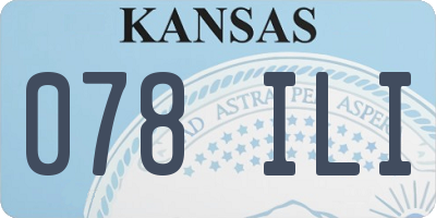 KS license plate 078ILI