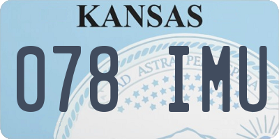 KS license plate 078IMU