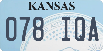 KS license plate 078IQA