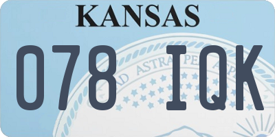 KS license plate 078IQK