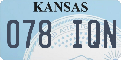 KS license plate 078IQN