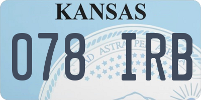KS license plate 078IRB
