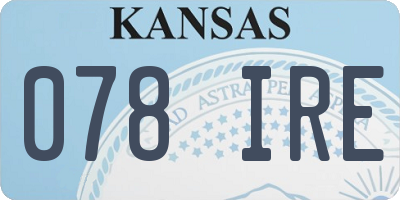 KS license plate 078IRE