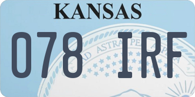KS license plate 078IRF