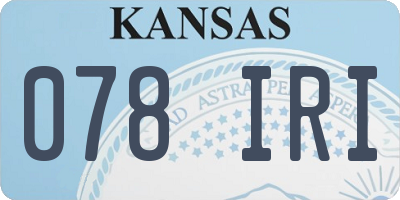 KS license plate 078IRI