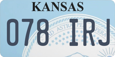 KS license plate 078IRJ
