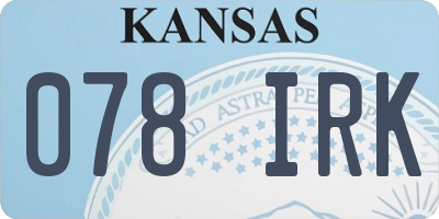 KS license plate 078IRK