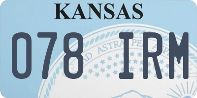 KS license plate 078IRM