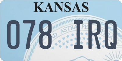 KS license plate 078IRQ