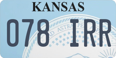 KS license plate 078IRR