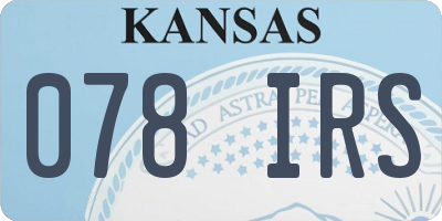 KS license plate 078IRS