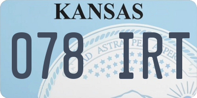 KS license plate 078IRT