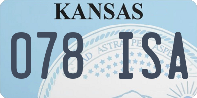 KS license plate 078ISA
