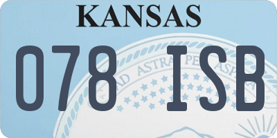 KS license plate 078ISB