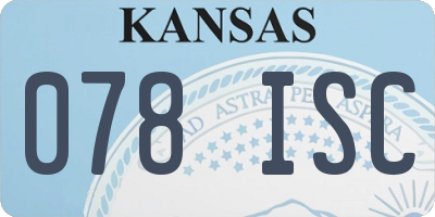 KS license plate 078ISC