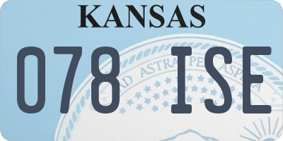 KS license plate 078ISE