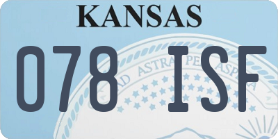 KS license plate 078ISF