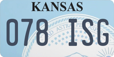KS license plate 078ISG