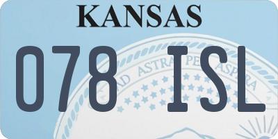 KS license plate 078ISL