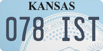 KS license plate 078IST